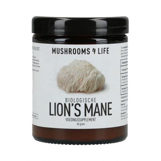 Lion's Mane Paddenstoelen Poeder Bio (Mushrooms4Life) 60gr